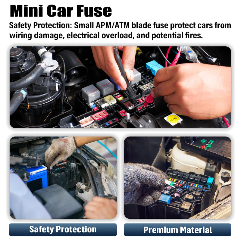 1A Mini Fuse 1 AMP ATM APM Blade Car Fuses 1Amp Automotive Fusibles for RV Auto Motorcycle Truck (Pack of 50Pcs) 1A