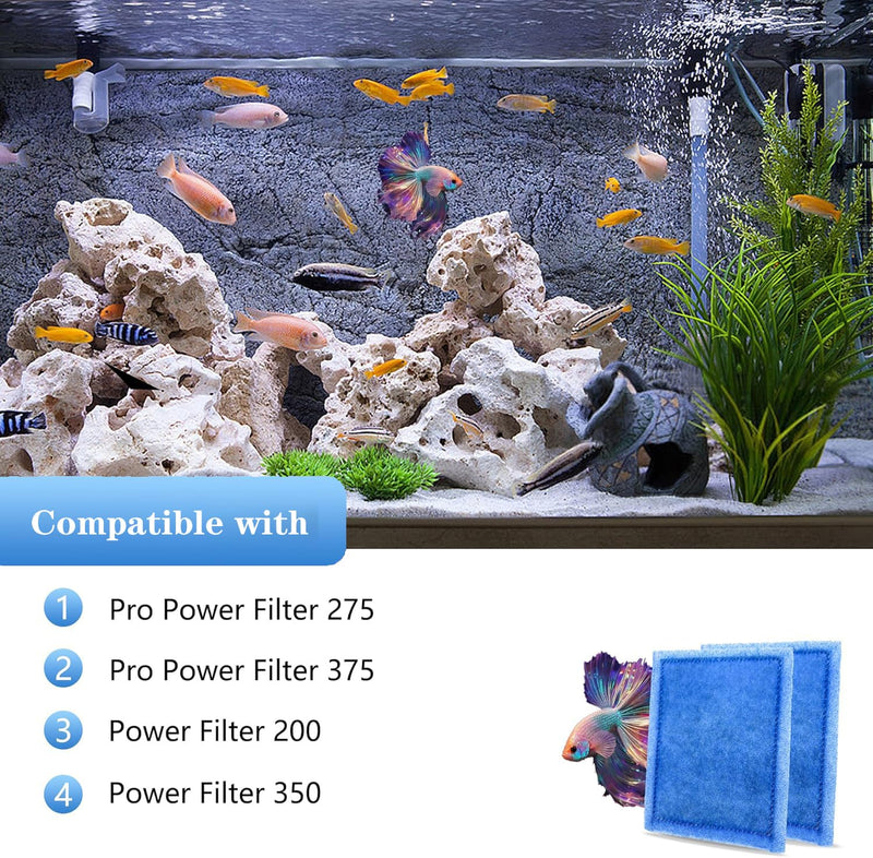 Aquarium Filter Cartridge 4 Pack Rite-Size C Filter Replacement Cartridges Compatible with PRO Power Filters 275/375 /Power Filters 200/350 Rite Size C 4 pcs