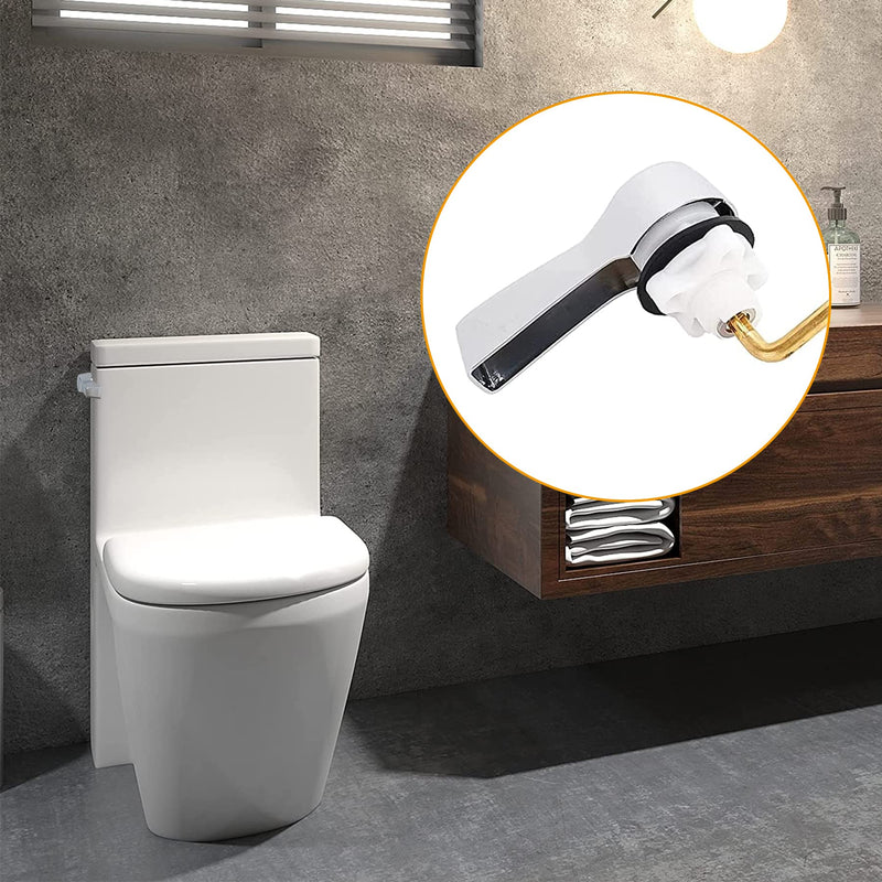 Hibbent Universal Metal Toilet Tank Flush Lever Replacement, Toilet Handle Replacement Trip Levers with Stainless Steel Flapper Chains for Most Side Mount Toilets,Toilet Repair Handle,Chrome Finish Chrome