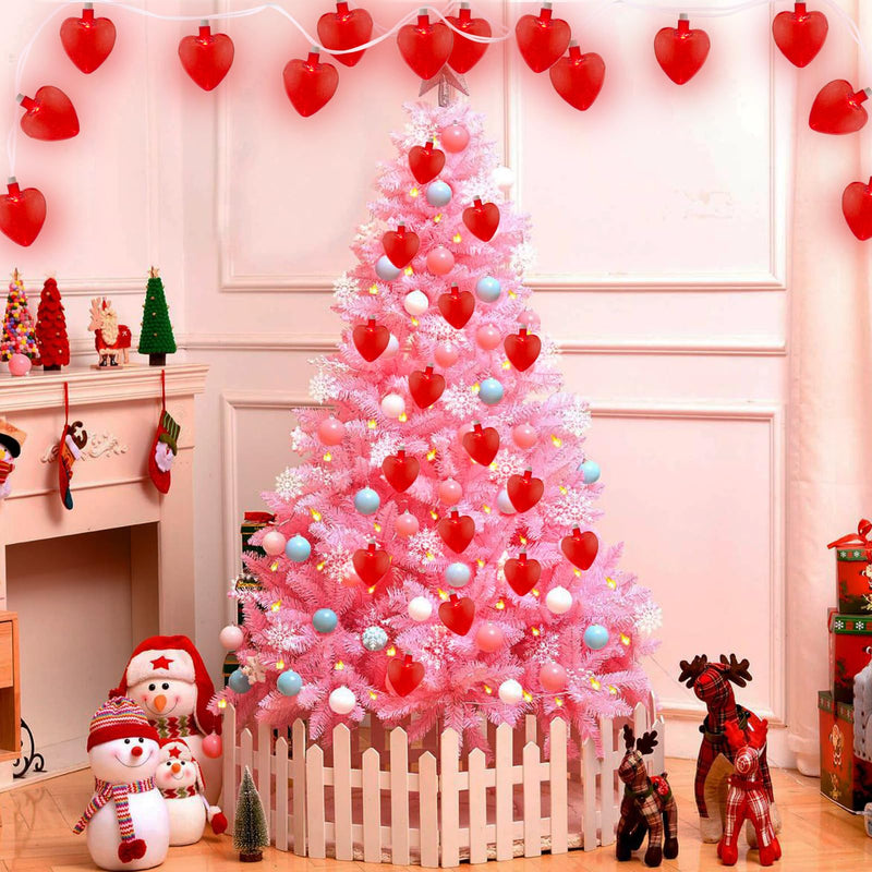 Red Heart String Lights, 8.5Ft Outdoor Valentine's Day Decorations Lights with 10 Red Glitter Heart Lights, Hanging Valentines Heart Fairy Lights for Window Wedding Birthday Anniversary Party Holiday Glitter Red Heart