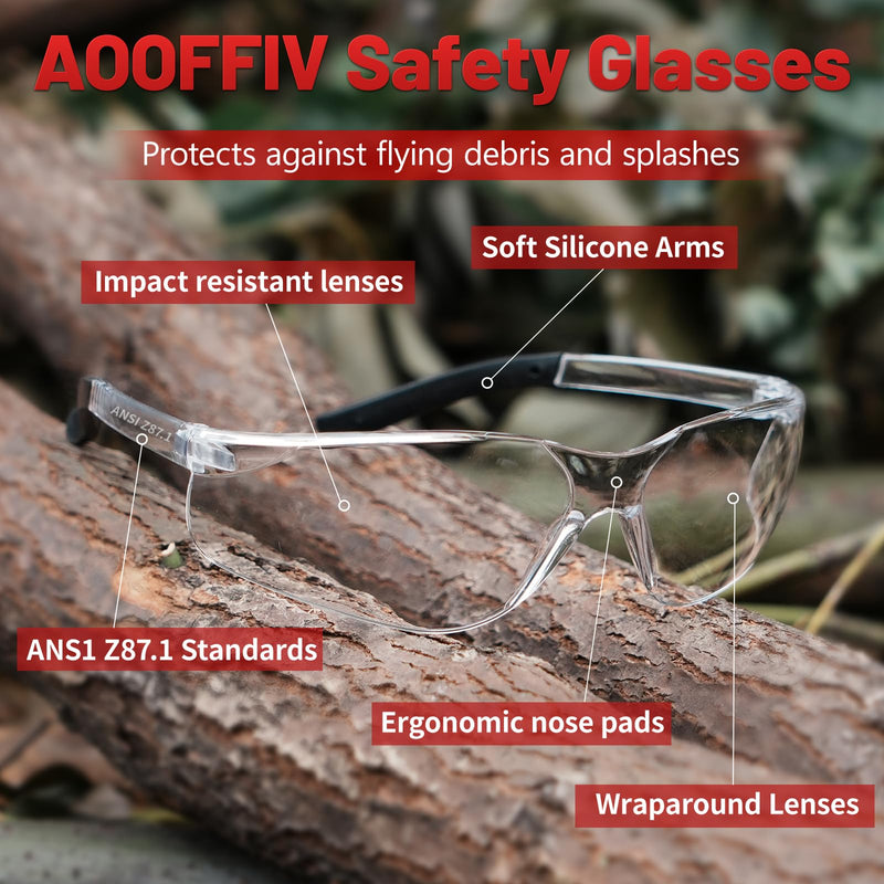 24 Pack Bulk Safety Glasses Clear Lens ANSI Z87.1 Safety Glasses for Women Men Eye Protection Glasses with Scratch and Impact Resistant for Construction and Laboratory 118-24pc Clear 1