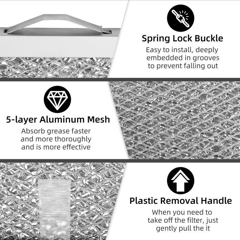 S99010430-002 Range Hood Filter Aluminum Mesh Filter Compatible with Bro-an Nu-tone Ken-more 99010430-002, 4512880 Grease Filter 13-7/8” x 15-3/4” - 2 Packs