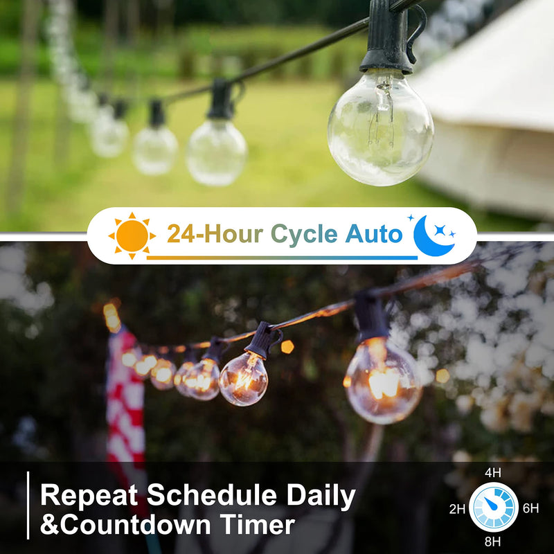 Outdoor Dimmer for String Lights, 560W Outdoor Dimmer Plug with Timer, IP65 Weatherproof Plug-in Dimmer Switch, 100FT Wireless Remote Control Dimmer for Led Lights or Lamp Patio, Christmas Lights Black T5