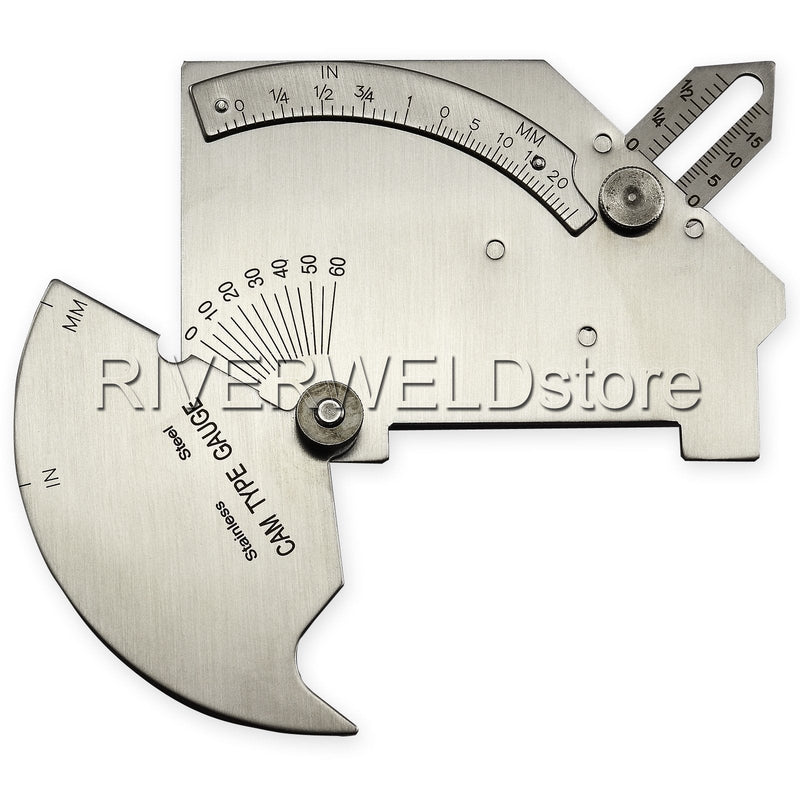 RIVERWELD Bridge Cam Gage Test Ulnar Welding Inspection Gauge Checks Depth of Undercut and Pitting Fillet Weld Throat Size and Length Angle of Preparation Misalignment Outside misalignment