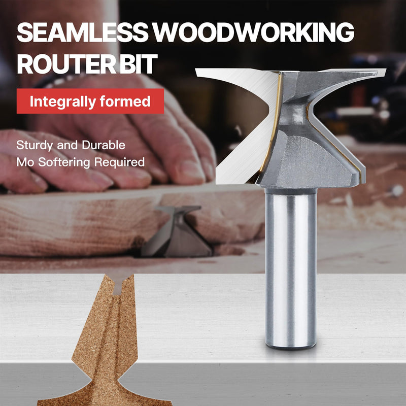 HUHAO 1/2" Shank R30 Arc Bending Router Bits,Woodworking Arc Bending Integrated Forming Knife Router Bit, Seamless Woodworking Router Bit with Integrated Knife R30 Seamless