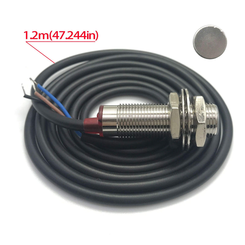 DIGITEN 4 Digital Red LED Tachometer RPM Speed Meter + Hall Proximity Switch Magnet Sensor NPN + Sensor Mounting Holder for Lathe Conveyor Belt