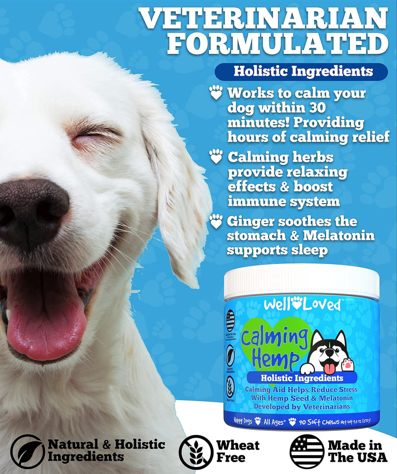 Well Loved Calming Chews for Dogs + Glucosamine for Dogs Hip and Joint Supplement, Vet Developed, Made in The USA, Natural Ingredients