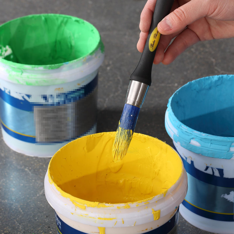 Bates- Trim Brush Set, 5/8”, 3/4” and 1”, Trim Paint Brush, Small Paint Brush, Trim Brushes for Painting, Small Brushes for Painting, Paint Brush for Trim, Paint Brushes for Walls Yellow-black 0.6”, 0.75” & 1”