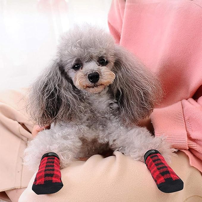 Anti-Licking Socks - Double Sided Anti Slip Dog Socks | Indoor Double Sided Pet Paw Protector, Dog Socks for Hardwood Floors, Adjustable Straps - NewNest Australia