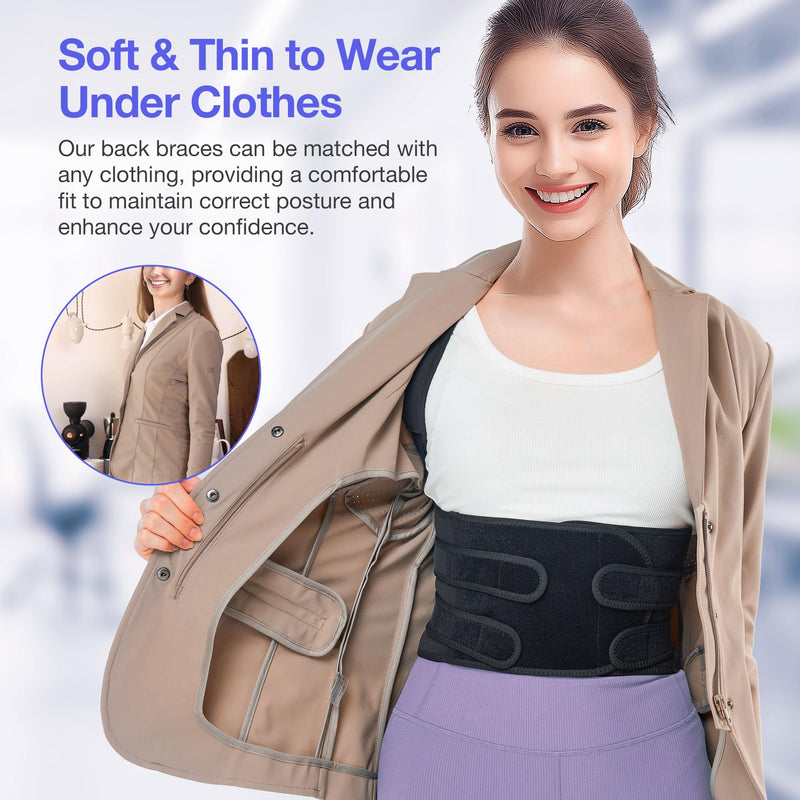 Posture Corrector for Women and Men, Upgraded Full Back Brace Support, Adjustable Shoulder Straightener for Improving Back Posture, Relief for Upper and Lower Back, Lumbar, Neck, Shoulder Pain Black Medium