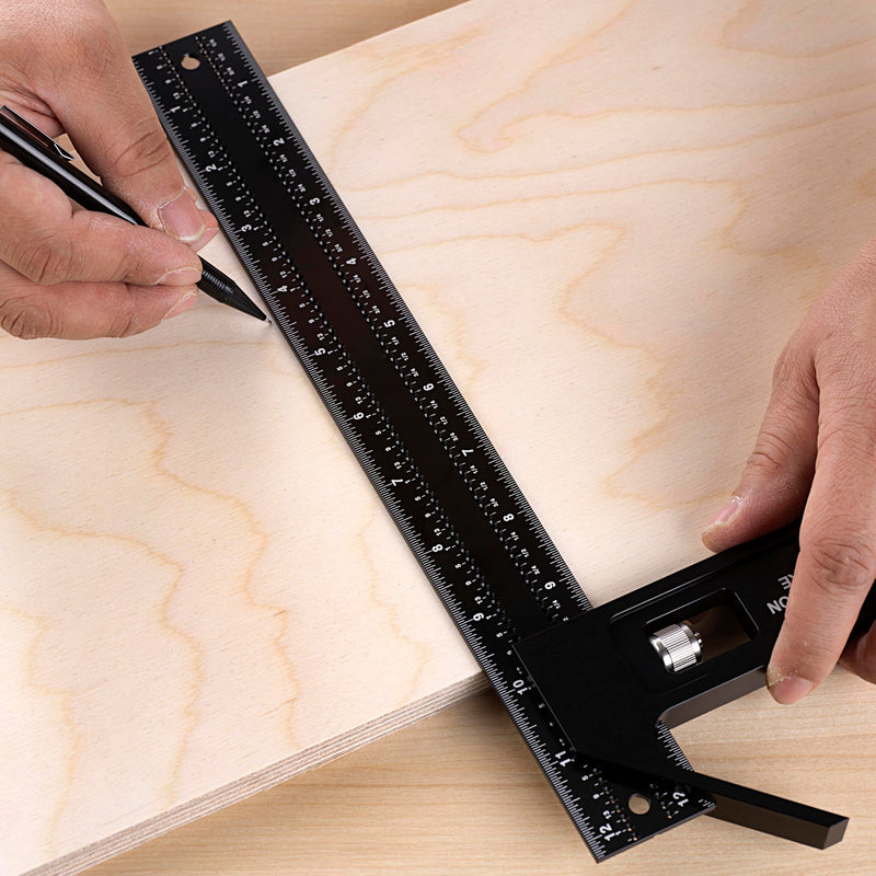 200mm Combination Square – Metric CNC Marking and Layout Tool for Woodworkers, Joinery, Cabinet Setup, and Framing – Precision Aluminum Measuring Ruler 200mm