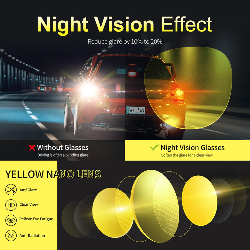 Polarized Sunglasses Over Glasses Women, Fit Over Glasses Sunglasses,Cat Eye Trendy Sun Shades UV400 Protection P12 Glossy Black/Night Vision Lens