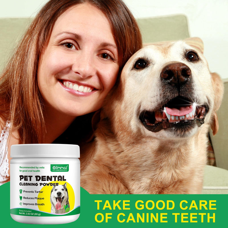 Dog Teeth Cleaning Powder, Dog Dental Powder for Teeth with Probiotics, Dental Powder for Dogs Teeth Cleaning, Fresh Breath, Plaque, Tartar 80g - PawsPlanet Australia