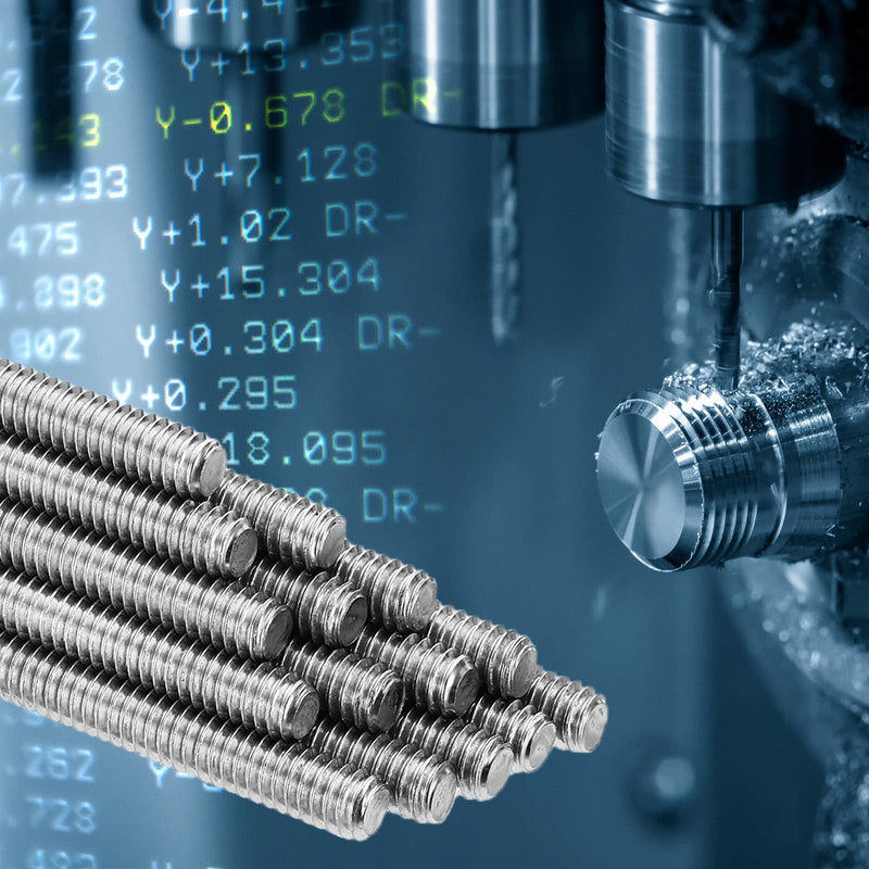 PATIKIL 1/4"-20 UNC 304 Stainless Steel Fully Threaded Rod, 3Pcs 15.7" Length Long Threaded Screw Right Hand Threads All Threaded Rod Studs for Anchoring Bolt, Clamps, Hangers and U-Bolts 1/4"-20 x 15.7" 3