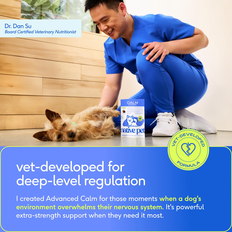 Native Pet Advanced Calming Chews for Dogs & The Daily Dog Vitamins & Supplements - 11-in-1 Multivitamin Powder - Supports Whole Body Health, Mobility, Immunity & Anxiety Related Behavior - 60 Count