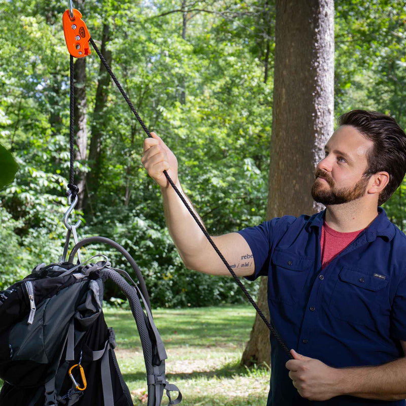 Tie Boss - 1/4 Inch, Medium Duty, (150 lbs Working Load Limit), Weather Resistant, Tie Down, Rope Tightening System, (w/15 ft Rope) (Pack of 1) (Orange) orange