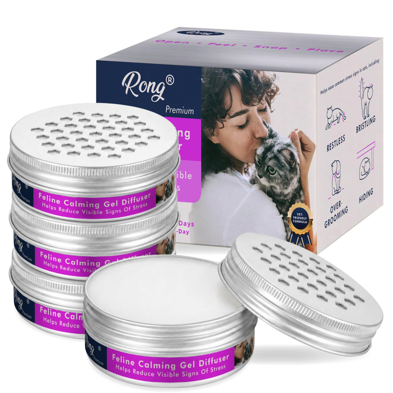 Cat Calming Diffuser Gel – Anti-Anxiety Pheromone Stress Relief for Cats & Kittens, Helps Reduce Stress-Related Behaviors, Drug-Free, No Electricity, 120 Days (4 Pods)