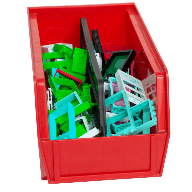 Akro-Mils 30230 AkroBins Plastic Storage Bins, Space-Saving Stackable Bins, Garage Organization Bins, Pantry Organization, Craft Storage, 11-Inch x 5-Inch x 5-Inch, Red, 12-Pack Containers