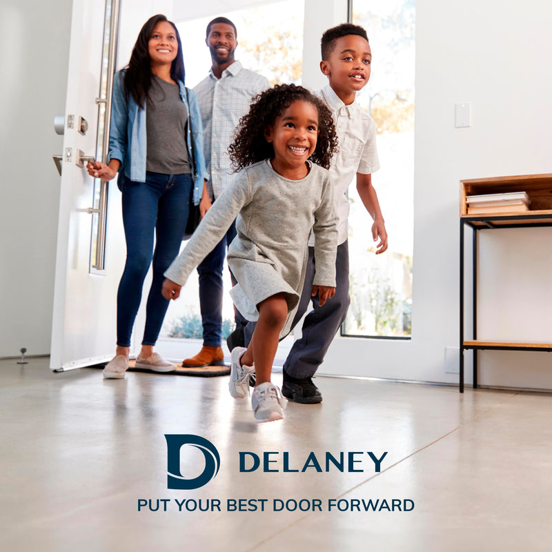 Delaney Hardware 370004 Black Contemporary Entrance Square Pocket Door Lock with Edge Pulls and Color Coded Indicators
