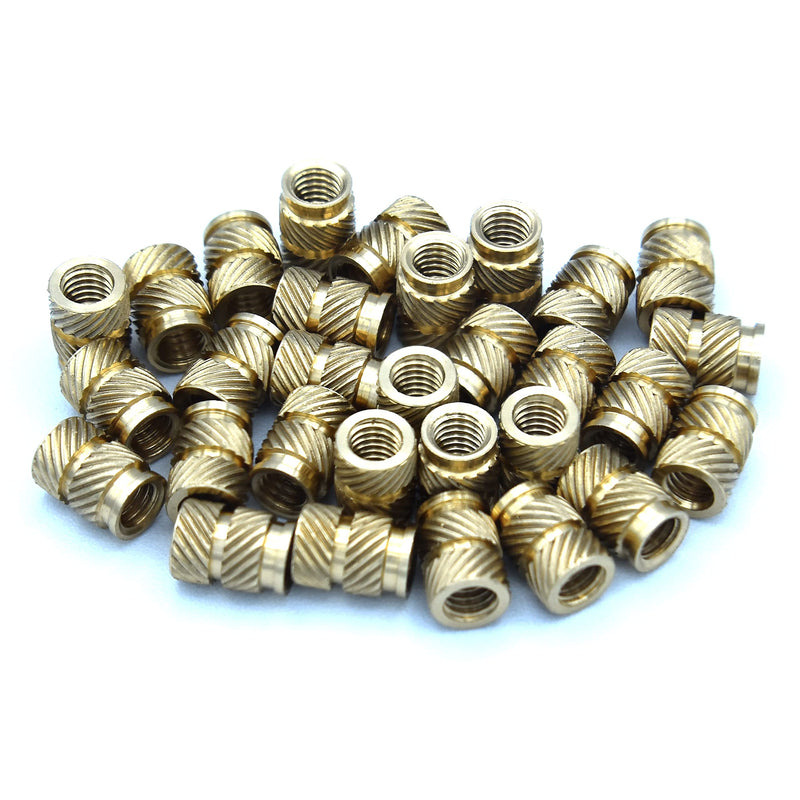[ J&J Products ] Brass Insert IUTB-032, 10-32 Thru-Threaded, 6.9mm OD, 9.5 mm Length, Heat Staking Inserts, 30pcs