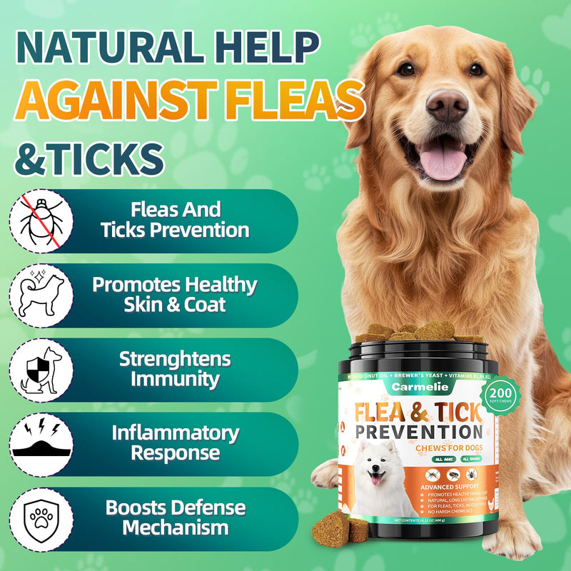 Flea and Tick Support Bundle for Dogs and Cats – Oral Flea Drops for Cats + Flea Chews for Dogs – Natural Flea Prevention for All Breeds & Ages – Chicken Flavor