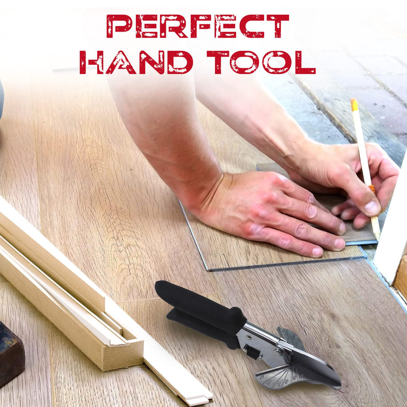JAVIKA Multi Angle Miter Cutter, Wiring Duct Shears Cutting 45-120 Degree | Angular Scissor Soft Wood, Plastic, PVC, Rubber Materials Molding and Trim, Chamfer and Quarter Round Cutters