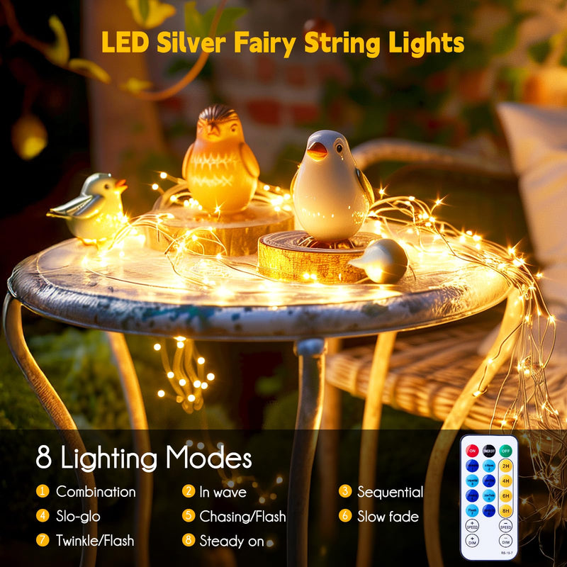 Minetom USB Fairy String Lights with Remote and Power Adapter, 66 Feet 200 Led Firefly Lights for Bedroom Wall Ceiling Christmas Tree Wreath Craft Wedding Party Decoration, Warm White 200 LEDs