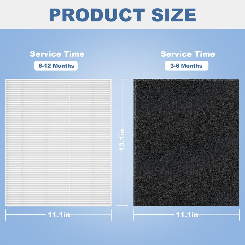 8 Pack C545 Replacement HEPA Filter S Compatible with Winix C545 Air Purifier, Replaces Part 1712-0096-00 and 2522-0058-00, Only 4-PCS Filter + 4-PCS Carbon Filter