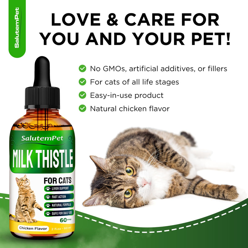 Milk Thistle for Cats | Cat UTI | Liver Support for Cats | Cat Milk Thistle | Feline UTI | Cat Cough | Milk Thistle Cats | Cat Urinary Tract | 2 Oz