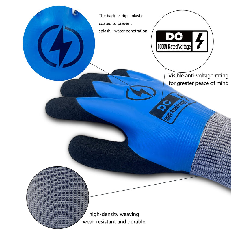 5 Pairs Insulated Electrician Gloves 1000V Voltage Resistant Flame Retardant Work Gloves, Electrical Rubber Non-slip Texture Design for Electricians Prevent Shock 1000V-5pairs