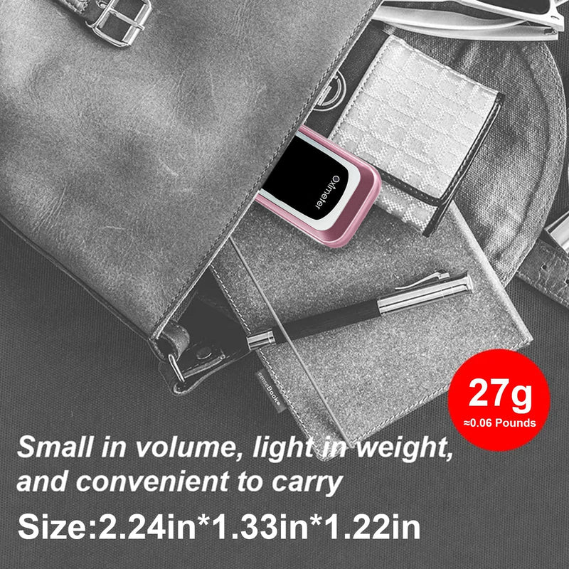 pulse oximeter rechargeable finger heart rate monitor Accurate measurement of SpO2 and heart rate with OLED screen-pink oximeter