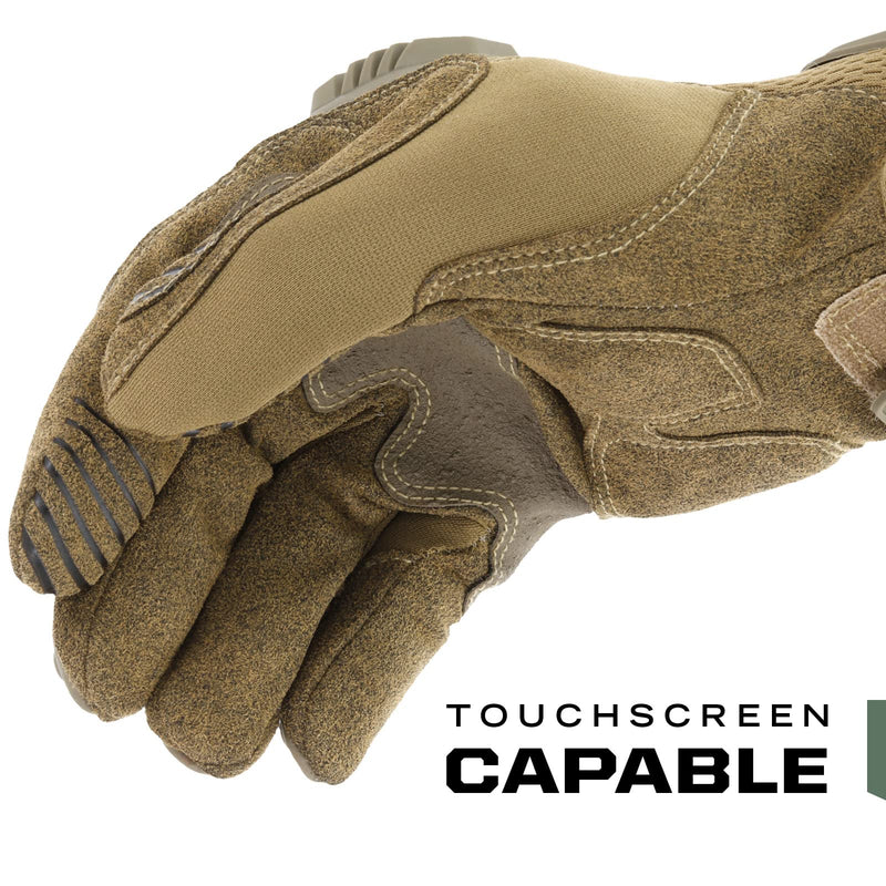 Mechanix Wear: M-Pact Tactical Gloves with Secure Fit, Touchscreen Capable Safety Gloves for Men, Work Gloves with Impact Protection and Vibration Absorption (Brown, Small) Brown