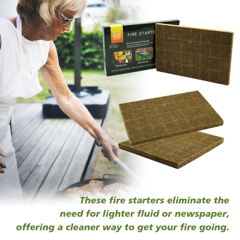 128 Pack,Natural Fire Starter Cubes for BBQ,Campfire,Fireplace,Indoor Outdoor Use,Grill Charcoal Wood Stove Fire Pit Chimney,All-Natural Odorless Wax Fire Starters