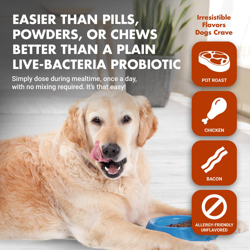 Pre & PostBiotic Support for Dogs – Digestive Upset, Stool Quality & Sensitive Stomach Support – Easy Liquid Formula for Picky Eaters Pot Roast 8 oz