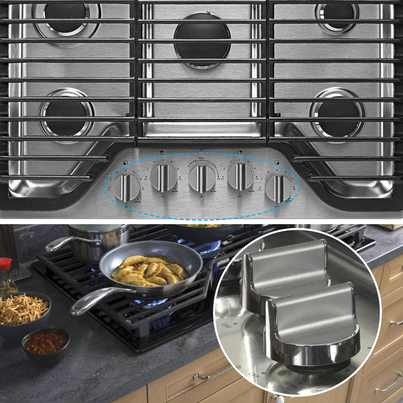 TOMOON W10594481 Stainless Steel Cooker Stove Control knob 5pcs for Whirl.Pool Gas Cooktop Range Oven WCG97US0DS00 WCG97US6DS00,Replaces WPW10594481 3281332 B01KR8F5EU AP6023301