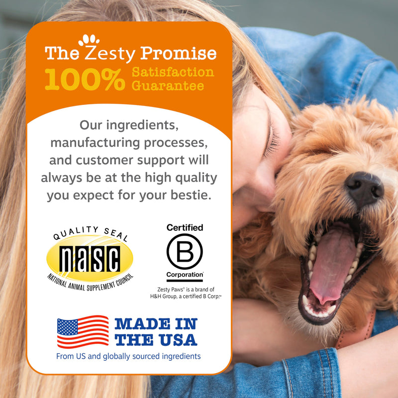 Zesty Paws Dog Multivitamin, Chewable Dog Vitamins and Supplements for Hip & Joints, Skin & Coat, Omega 3 Fish Oil for Dogs- Senior & Puppy Multivitamin - Chicken Mini Bites- 90ct Chicken - Mini 90 Count (Pack of 1)