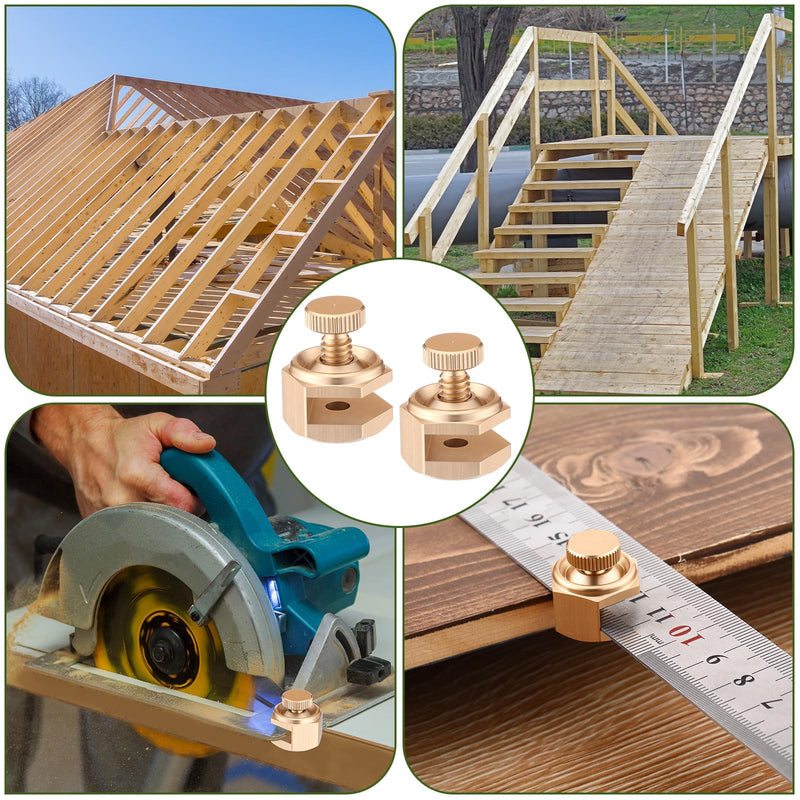 4 Pack Stair/Square Gauge Set for Framing Square, Stair Stringer Layout Tool for Circular Saw, Carpentry Squares and Rafter Layout, Aluminum Alloy Stair Gauge Tool