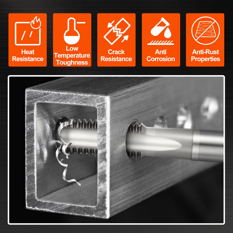 M24 x 3 Straight Flute Tap - M2 High Speed Steel Metric Right Hand Thread Tap Polished Finish Screw Thread Milling Machine Taps Threading Tapping M24 x 3