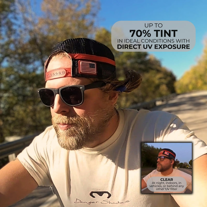 EJ The Main Street Original Clear-to-Grey Auto-Tint Motorcycle Glasses