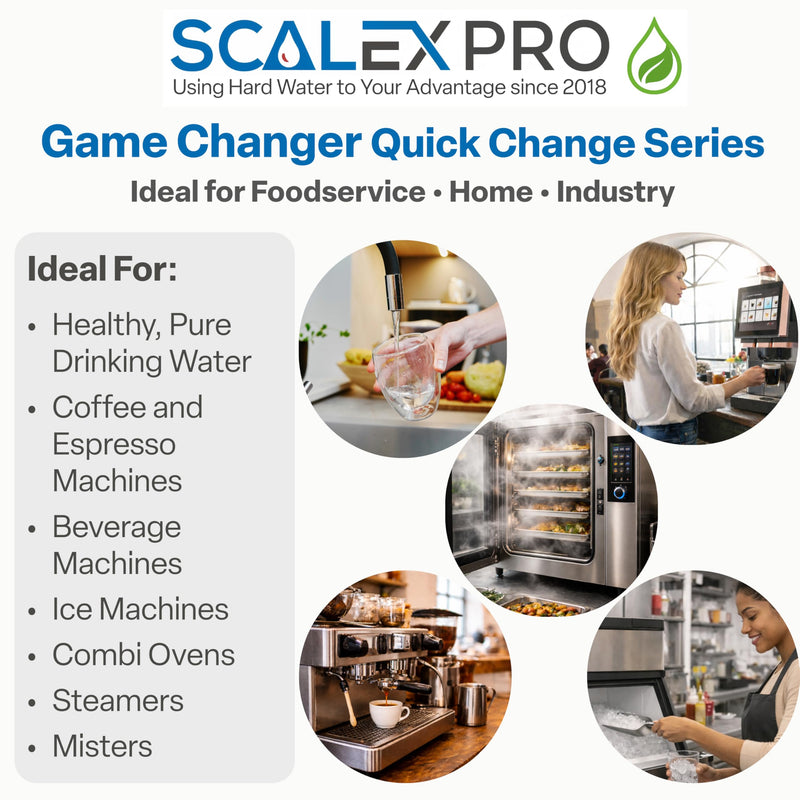 Game Changer 10in Water Filter Replacement – Prevents Limescale, Removes Chlorine & Odors – Fits Most Industry Standard QC Heads – SXP-10GCR – 4000 Gal Capacity
