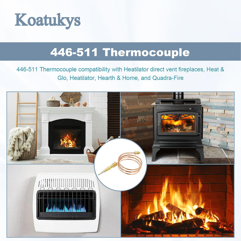 2PCS 446-511 Thermocouple 27" for Heatnglo Heatilator