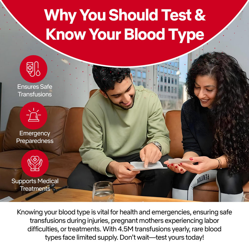 Eldoncard Blood Typing Kit, 3 Test Pack, Know Your Blood Type, Accurate Instant Home Testing, Determine A, O, B, Rhs-D Negative & Positive Groups