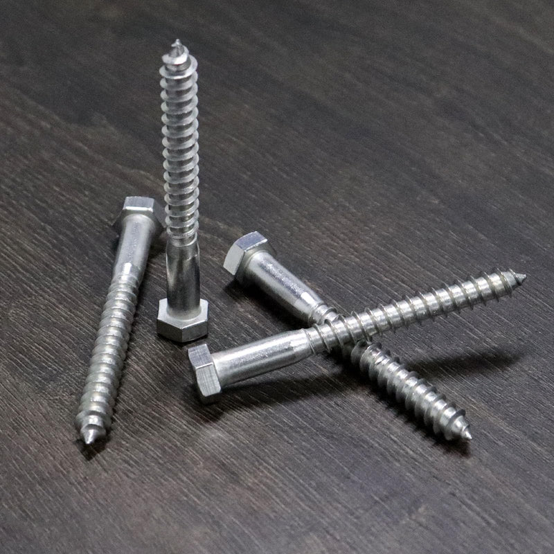 3/8" X 3-1/2" Hex Lag Screws, 304 Stainless Steel Lag Screws Bolts for Wood (10pcs) 10 3/8" X 3-1/2"