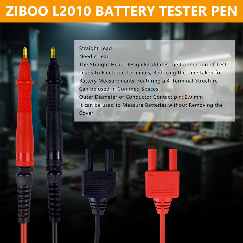 ZIBOO L2010 Pin Type 4 Terminal Probe Compatible with Hioki BT3554,BT3554-01 Battery HiTester,Handheld Battery Tester, Replaceable Probe Tip ZIBOO L2010