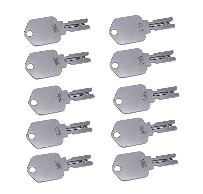 JEENDA 10X 166 Forklift Keys Ignition Keys for Clark Yale Hyster Komatsu Gradall Gehl Crown & More 1