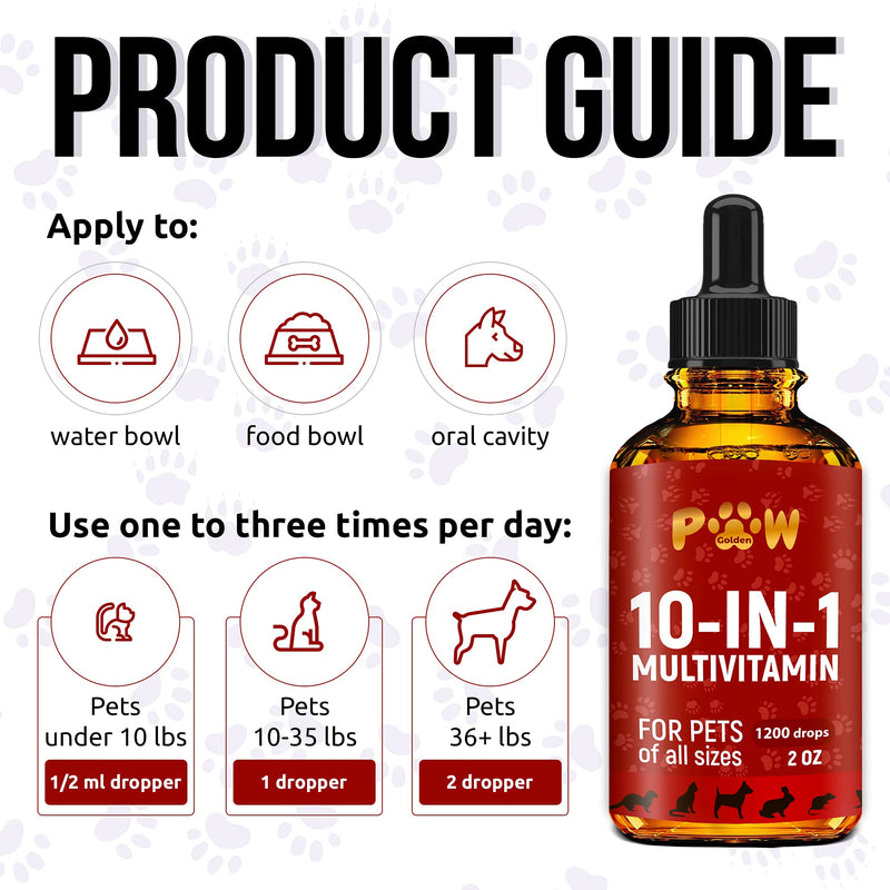 10 In 1 Cat & Dog Multivitamin - Hip & Joint Vitamins For Dogs + Vitamins C, D, B1-12 - Cranberry Supplement For Dogs & Cat Vitamins - Bladder, Kidney, Skin, Joint Support - Glucosamine Dog Supplement - PawsPlanet Australia