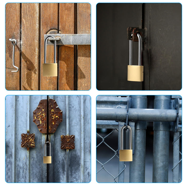 4 Pcs Padlock with Keys, 3.38 Inch Long Keyed Padlocks, Shackle Pad Lock with Keys, Lock and Key Set for Outdoor Fence Storage Unit Toolbox Shed Gym Locker Padlocks with Key (4, 3.38) 4