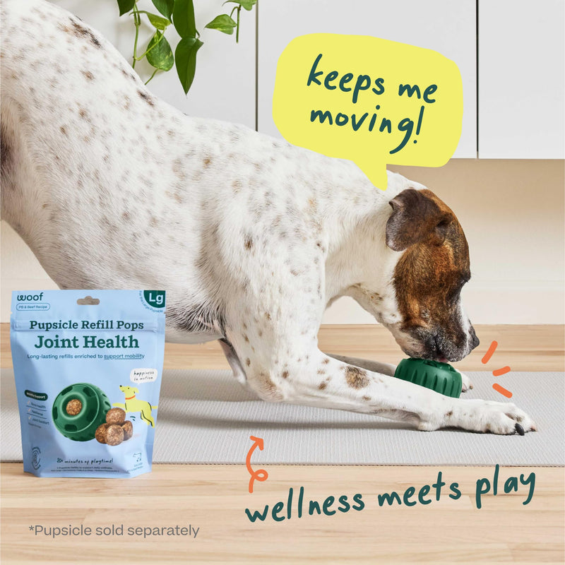 WOOF Hip & Joint Pupsicle Refill Pops - Dog Supplement for the Pupsicle Toy to Support Joint Health, Recovery, and Mobility - Large Pops Large 7 Count Hip & Joint Pops