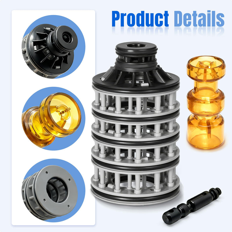 New Upgraded WS1 Water Softener Interior Rebuild Kit, Interior Repair Kit Bundle for Clack WS1 Series, Including Spacer Stack V3005, Regeneration Piston V3174 and Downflow Piston V3011