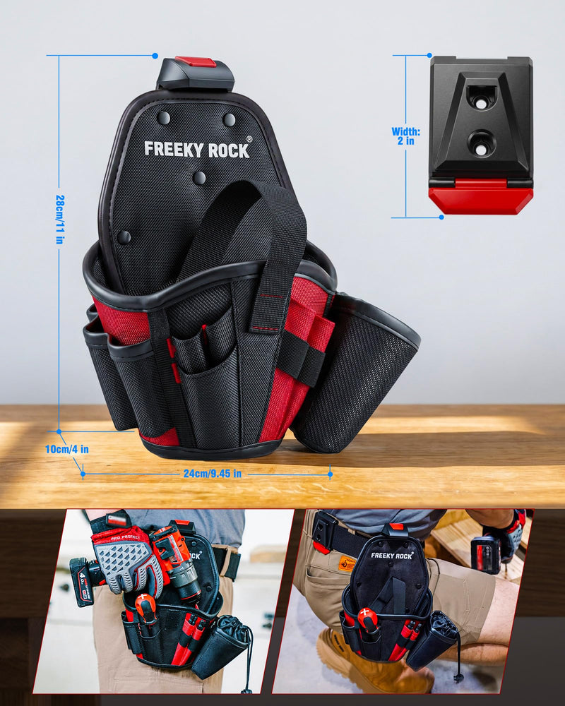 Drill Holster for Tool Belt, Heavy-Duty Impact Driver Tool Pouch with Belt Clip, 1680D Durable Tool Holster with Adjustable Strap for Handyman, Construction Workers, Electrician Drill holster